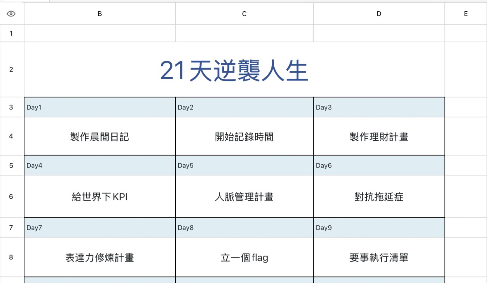 21天逆袭计划