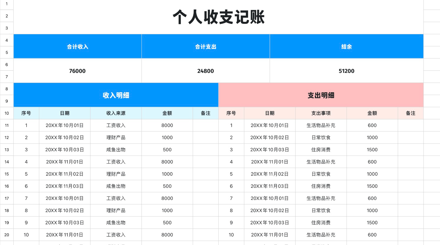 个人收支记账