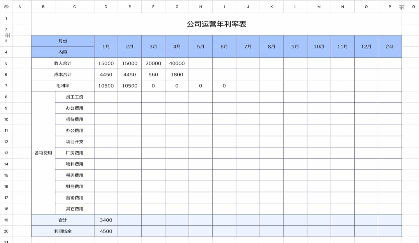 公司运营年利率