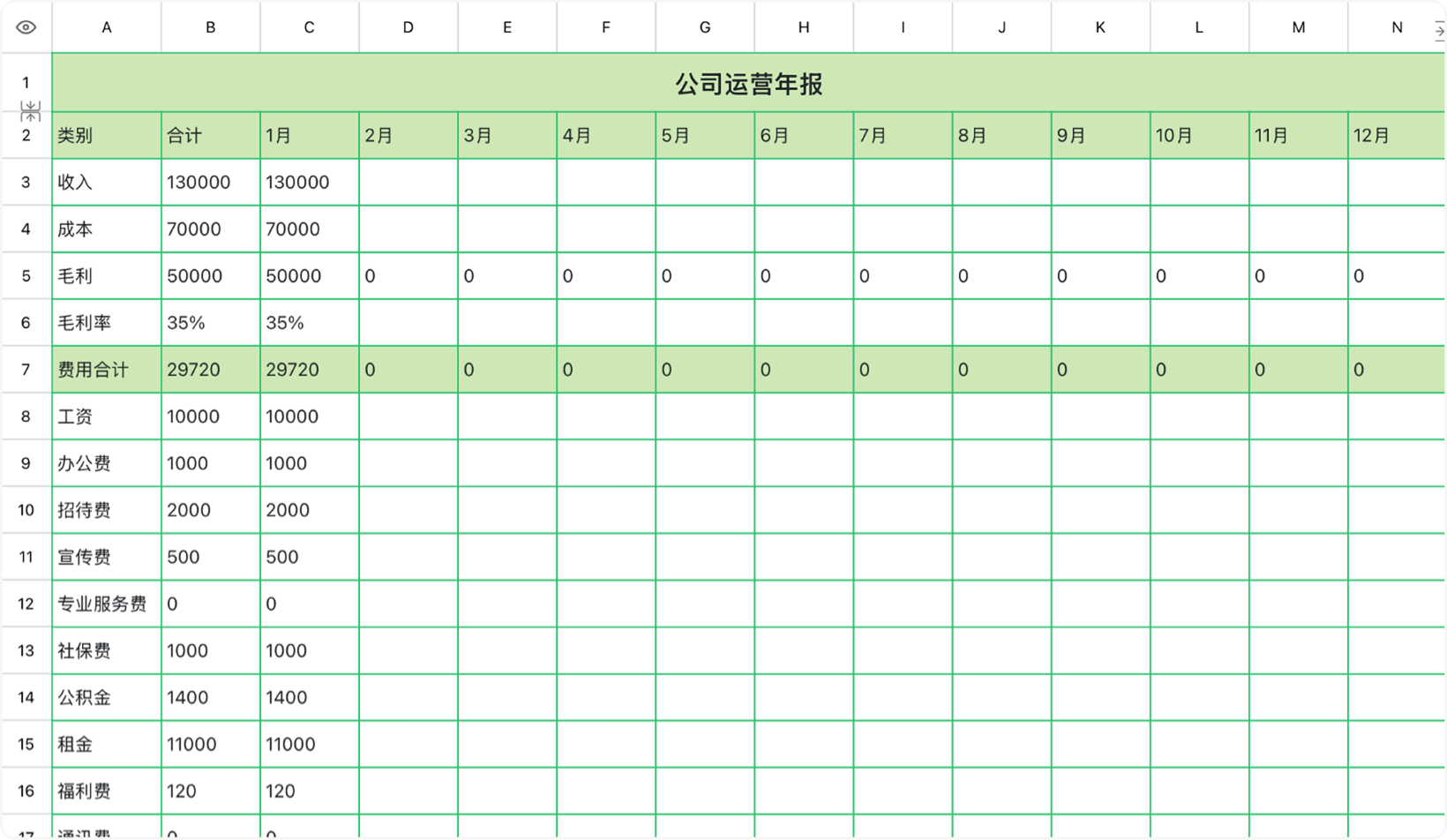 公司运营年报