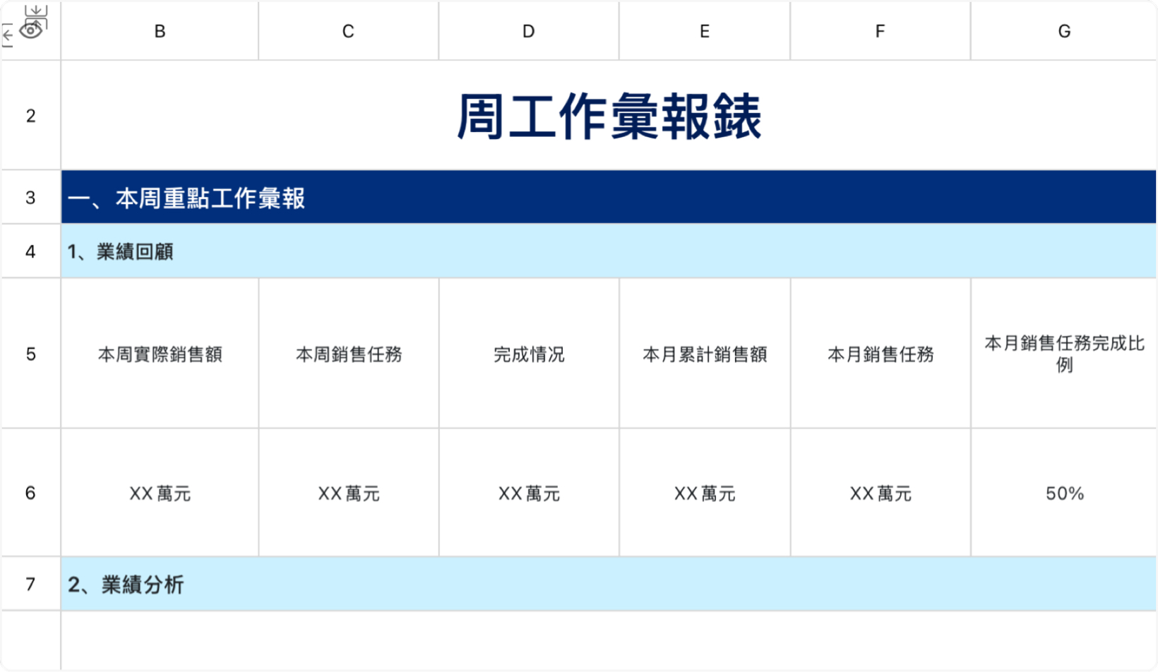 周工作汇报表