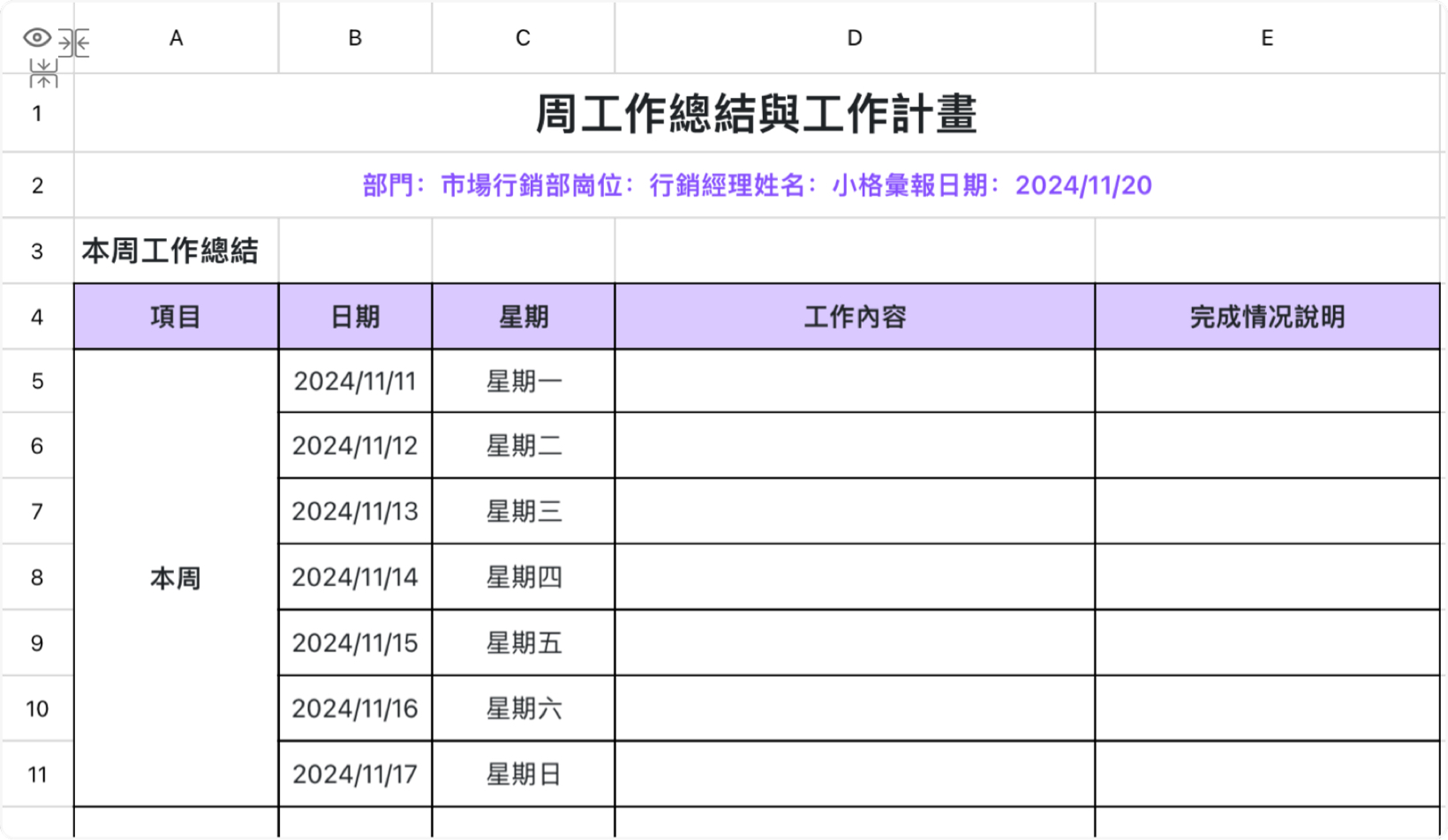 周工作总结与工作计划