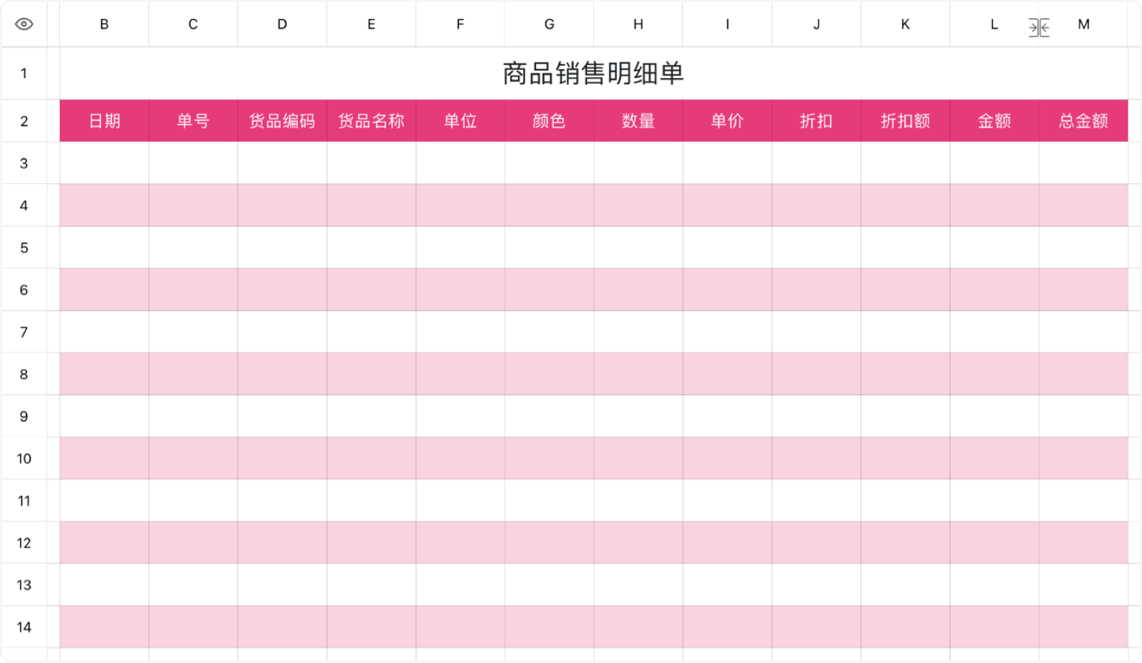 商品销售明细单