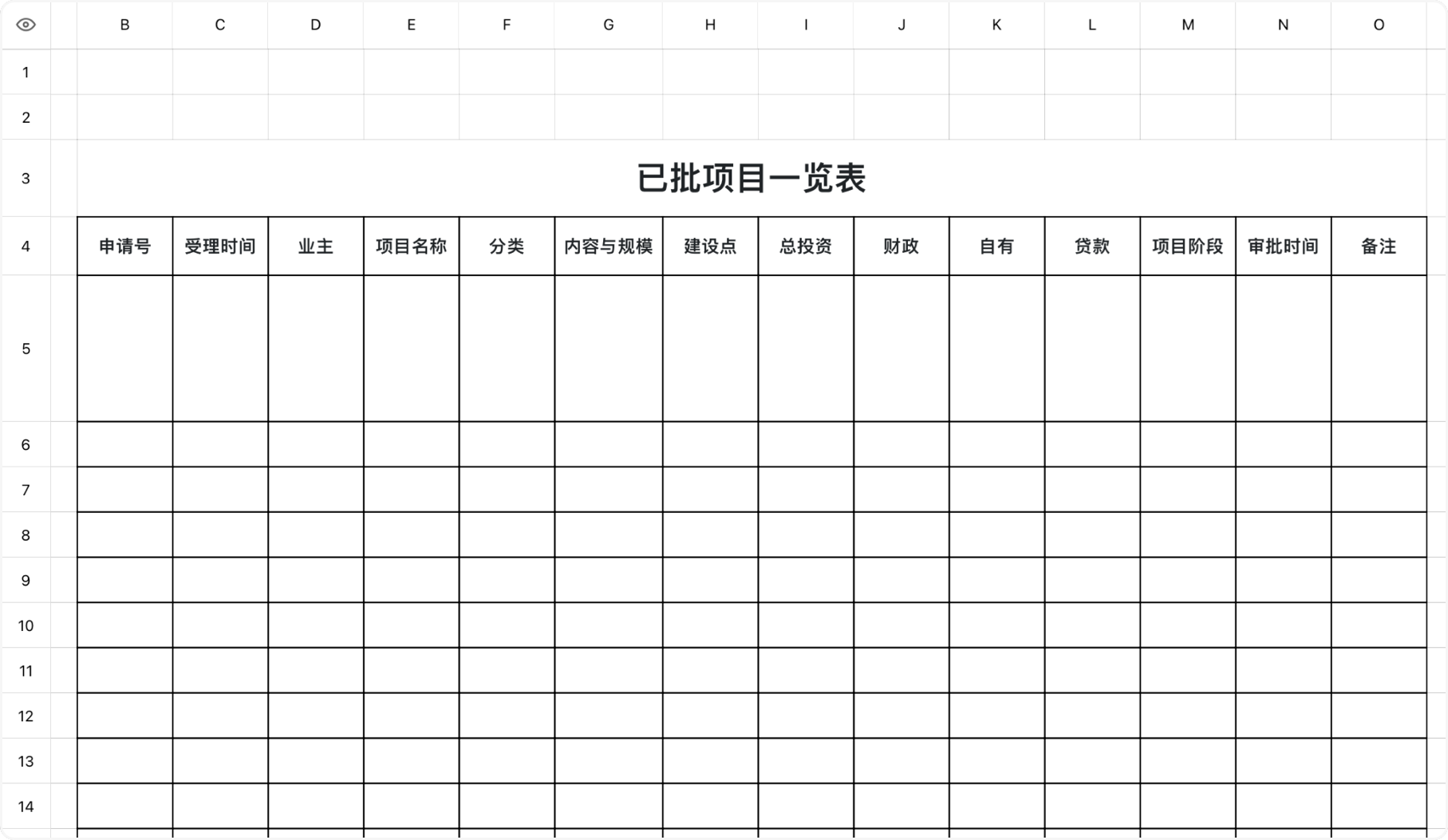 已批项目一览表