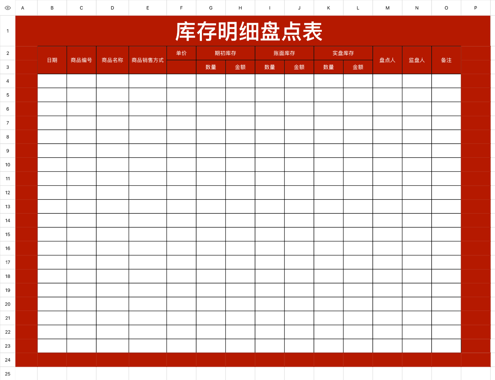 库存盘点明细表