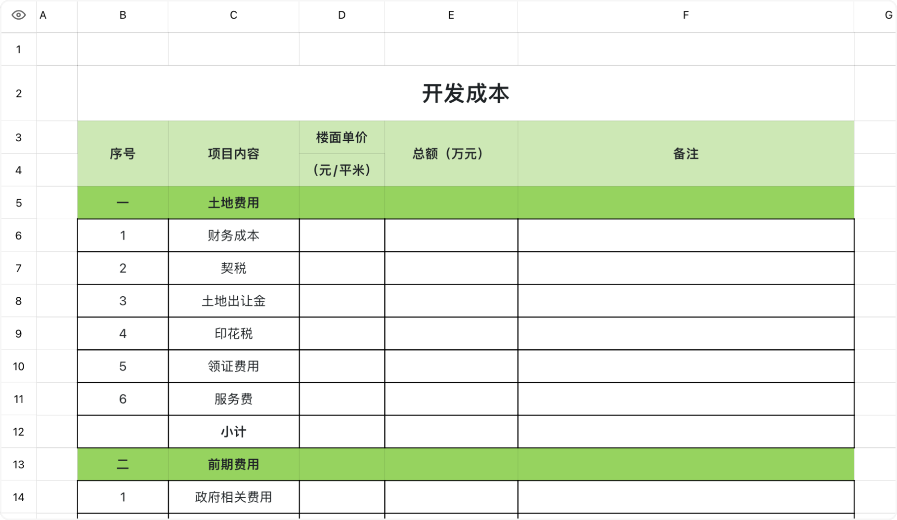 开发成本