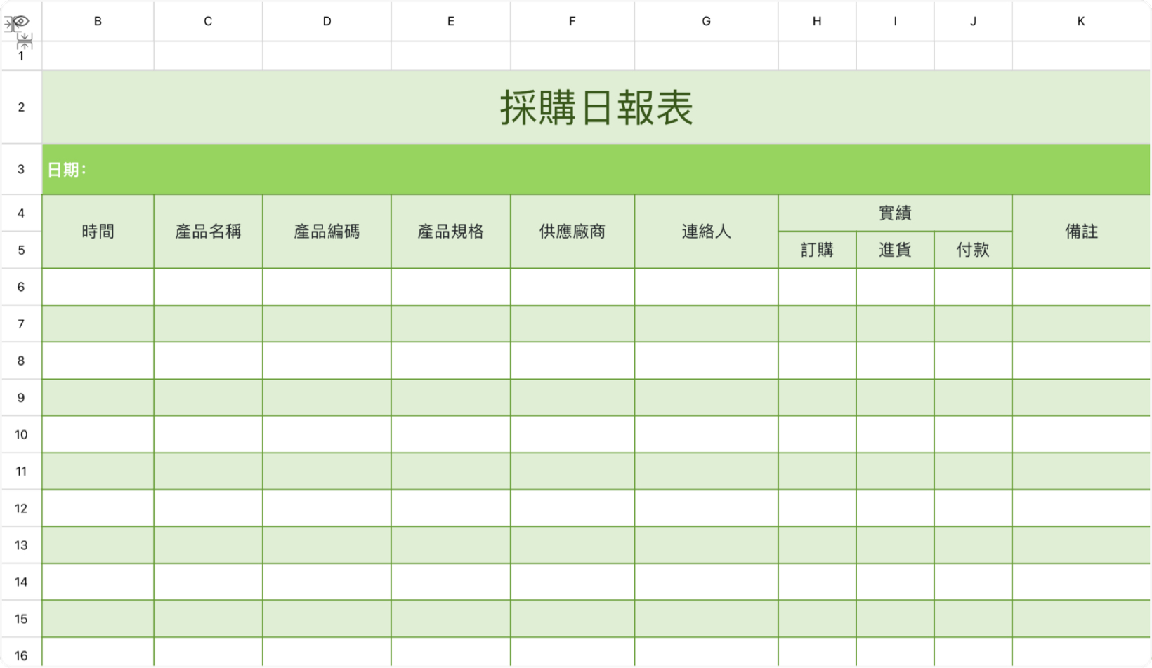 采购日报表