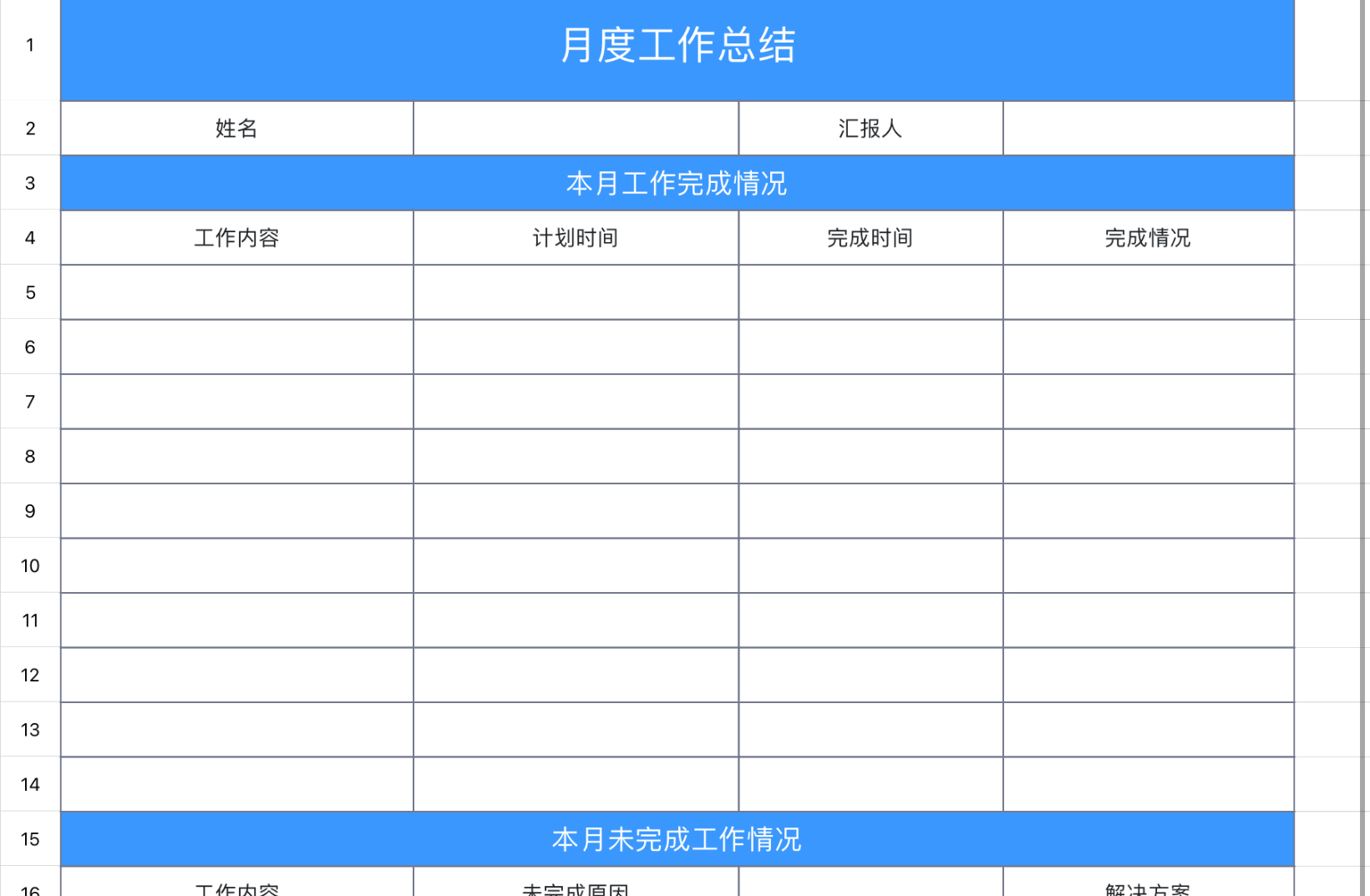 月度工作总结