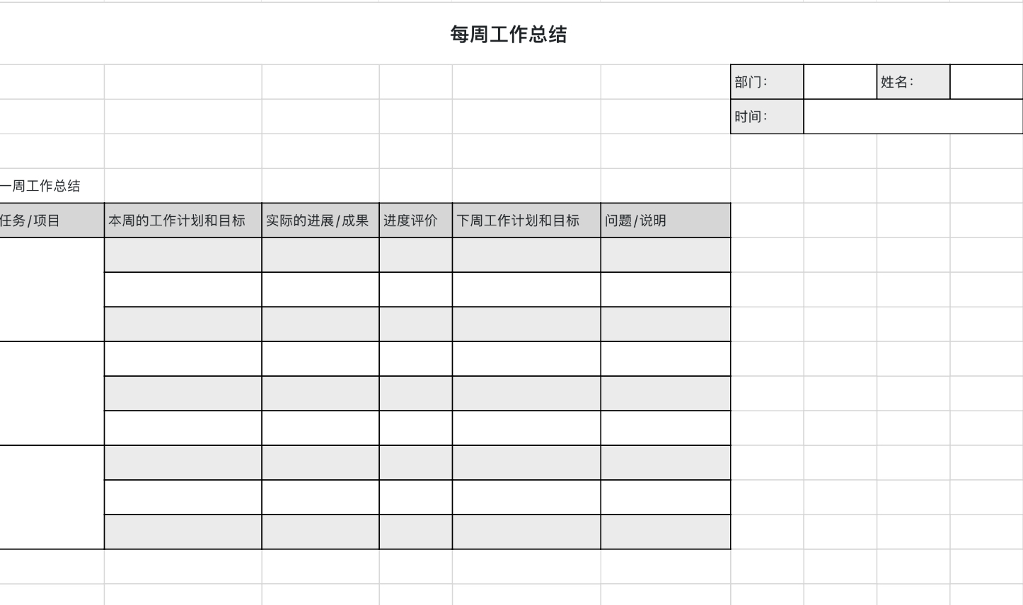 每周工作总结