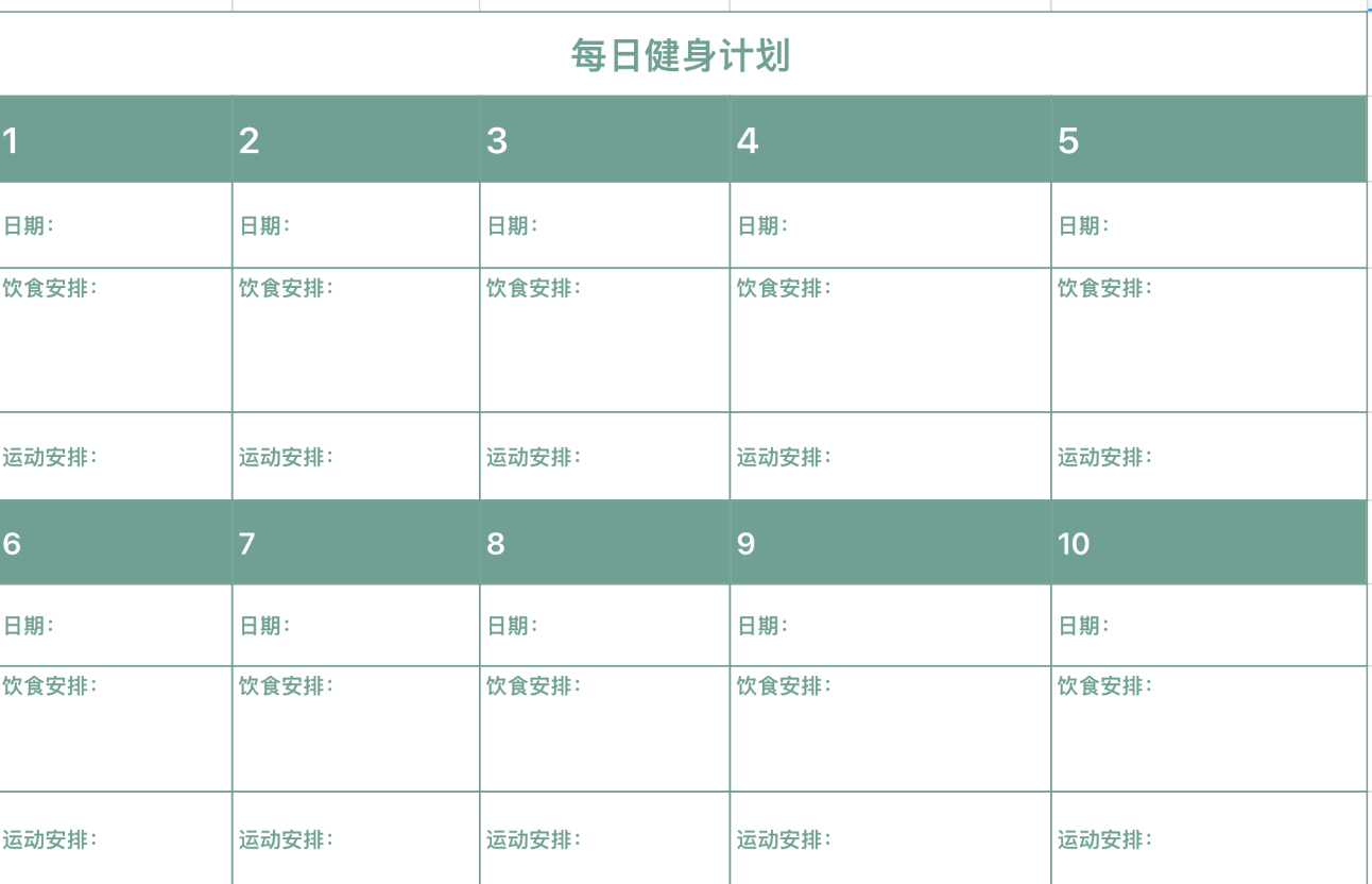 每日健身计划