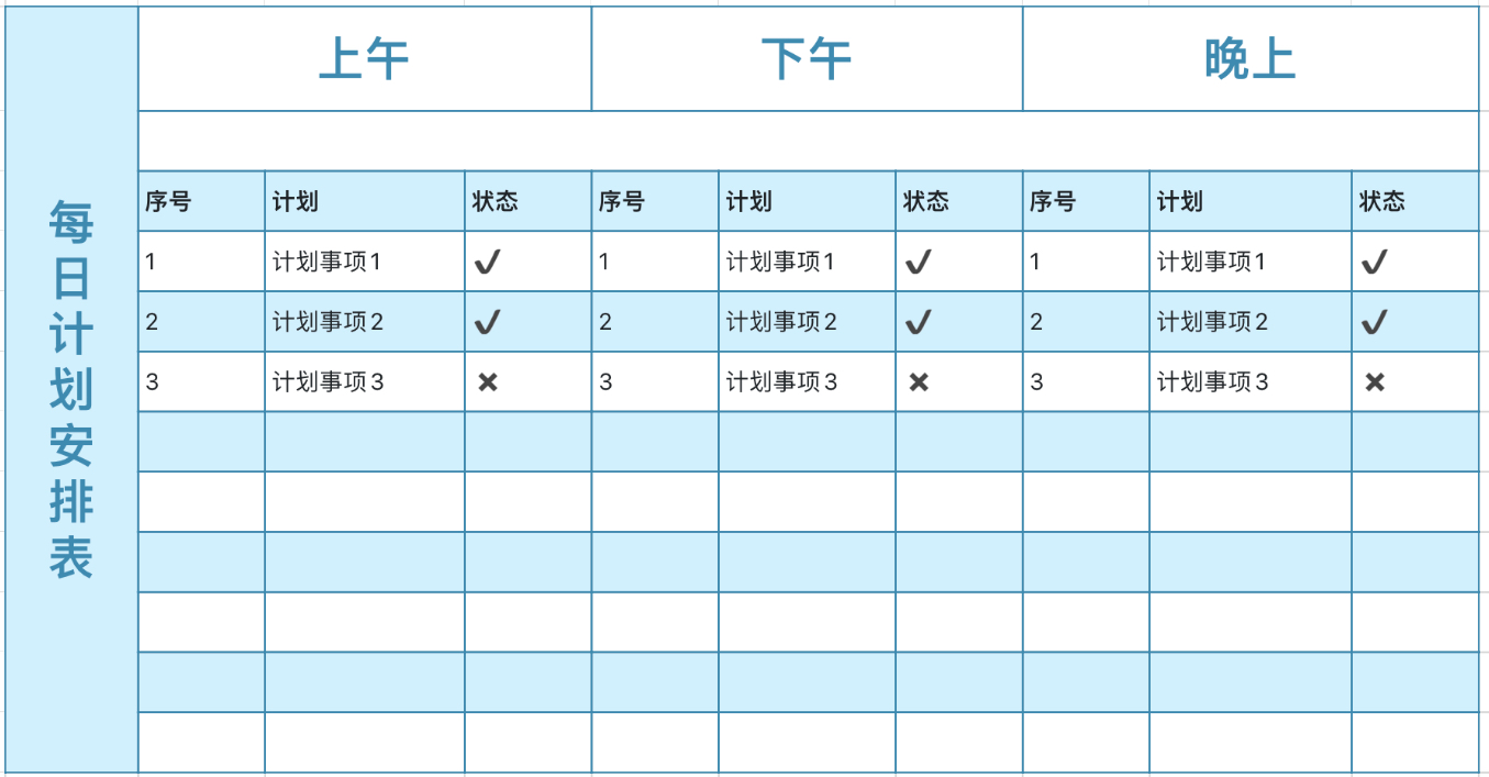 每日计划表1