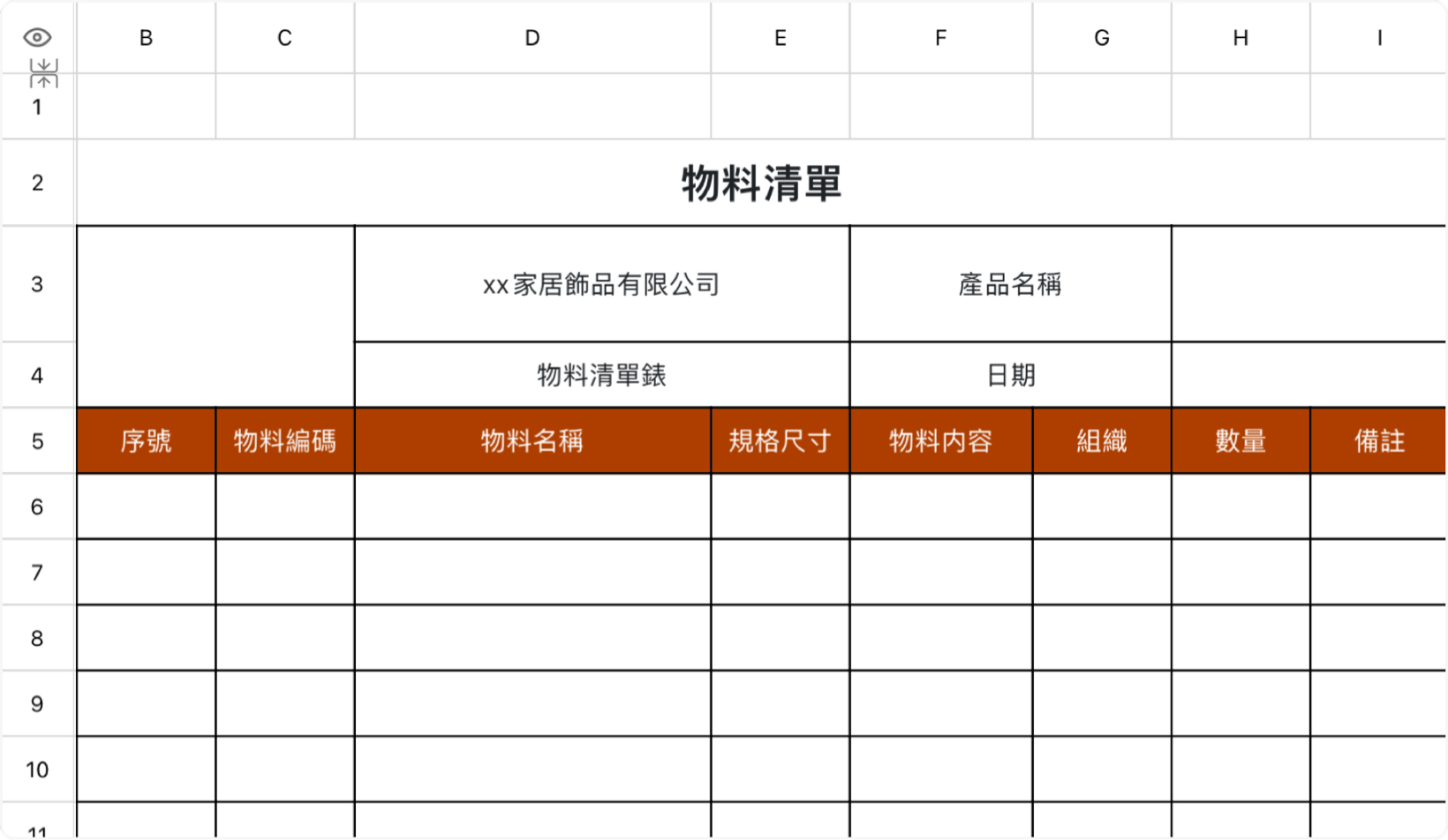 物料清單