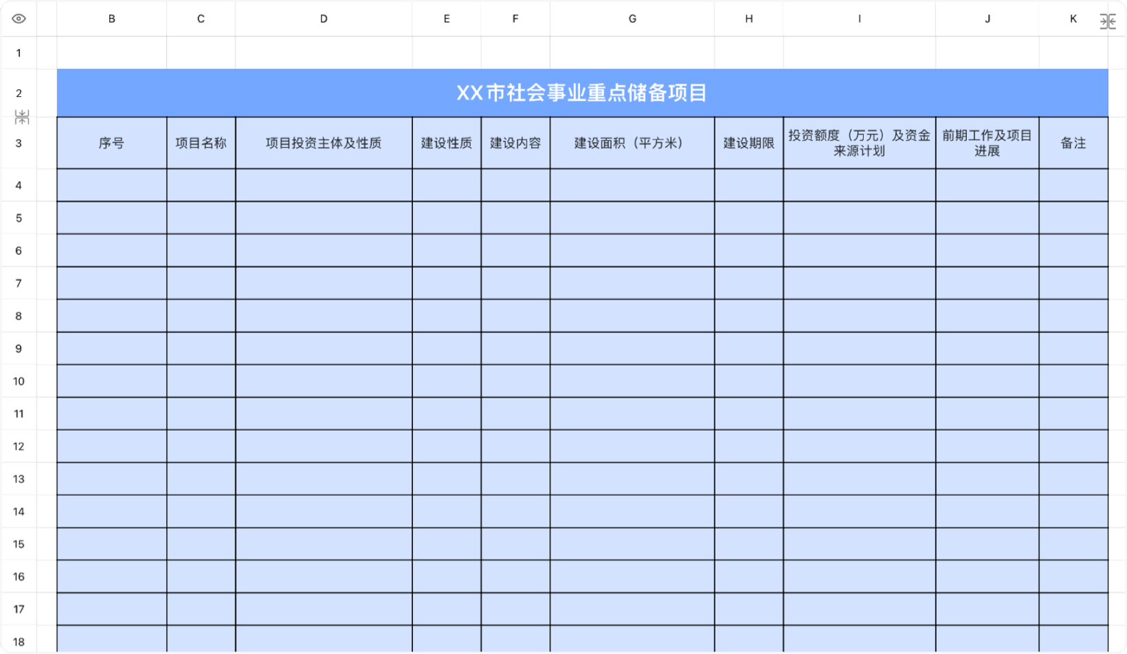 社会事业重点储备项目