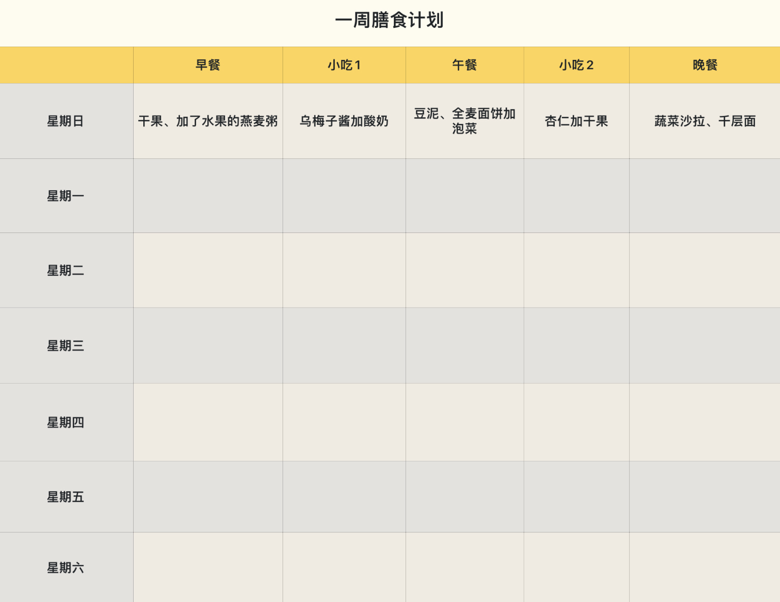 膳食计划