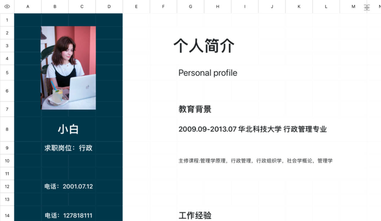 行政管理简历
