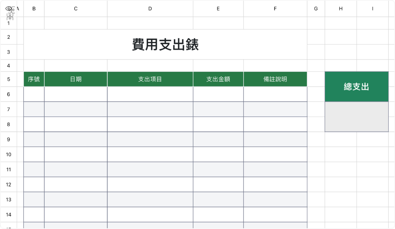 费用支出表