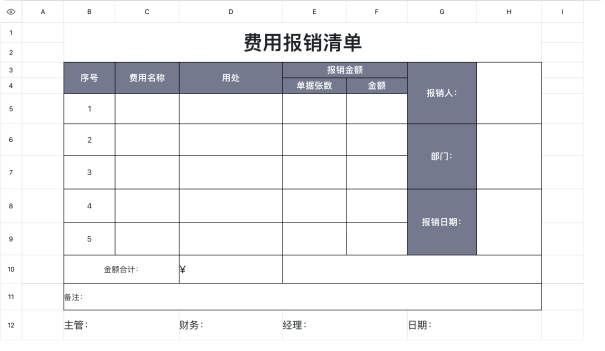 费用报销清单2