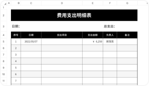 费用支出明细表