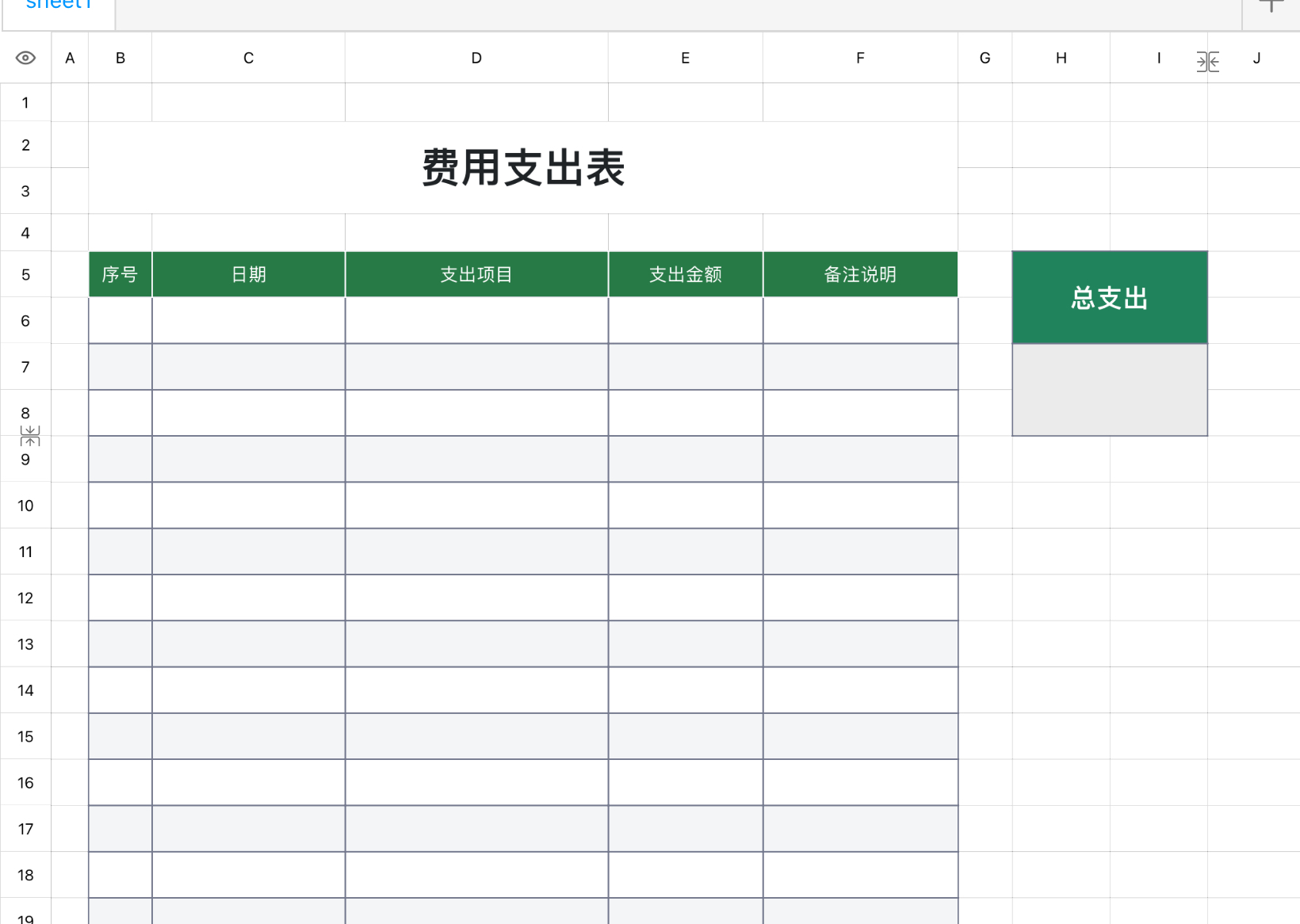 费用支出表