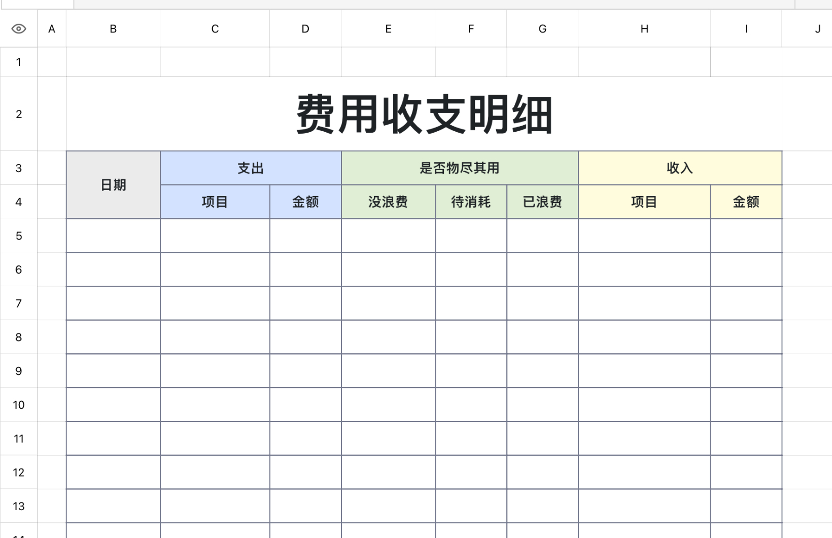 费用收支明细