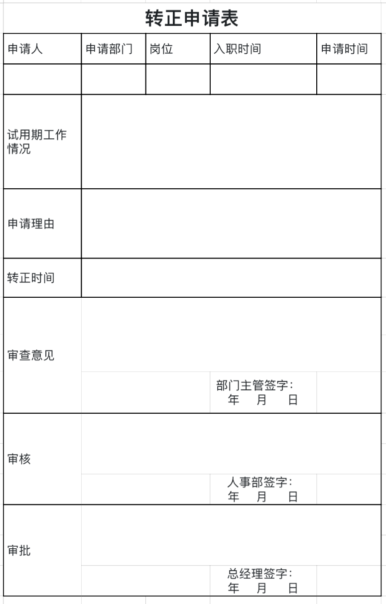 转正申请表