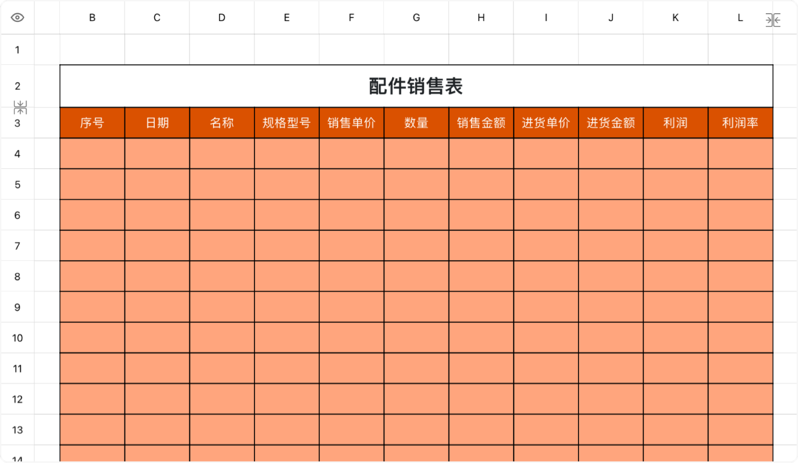 配件销售表