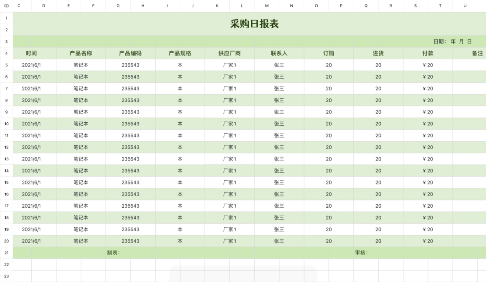采购日报表2