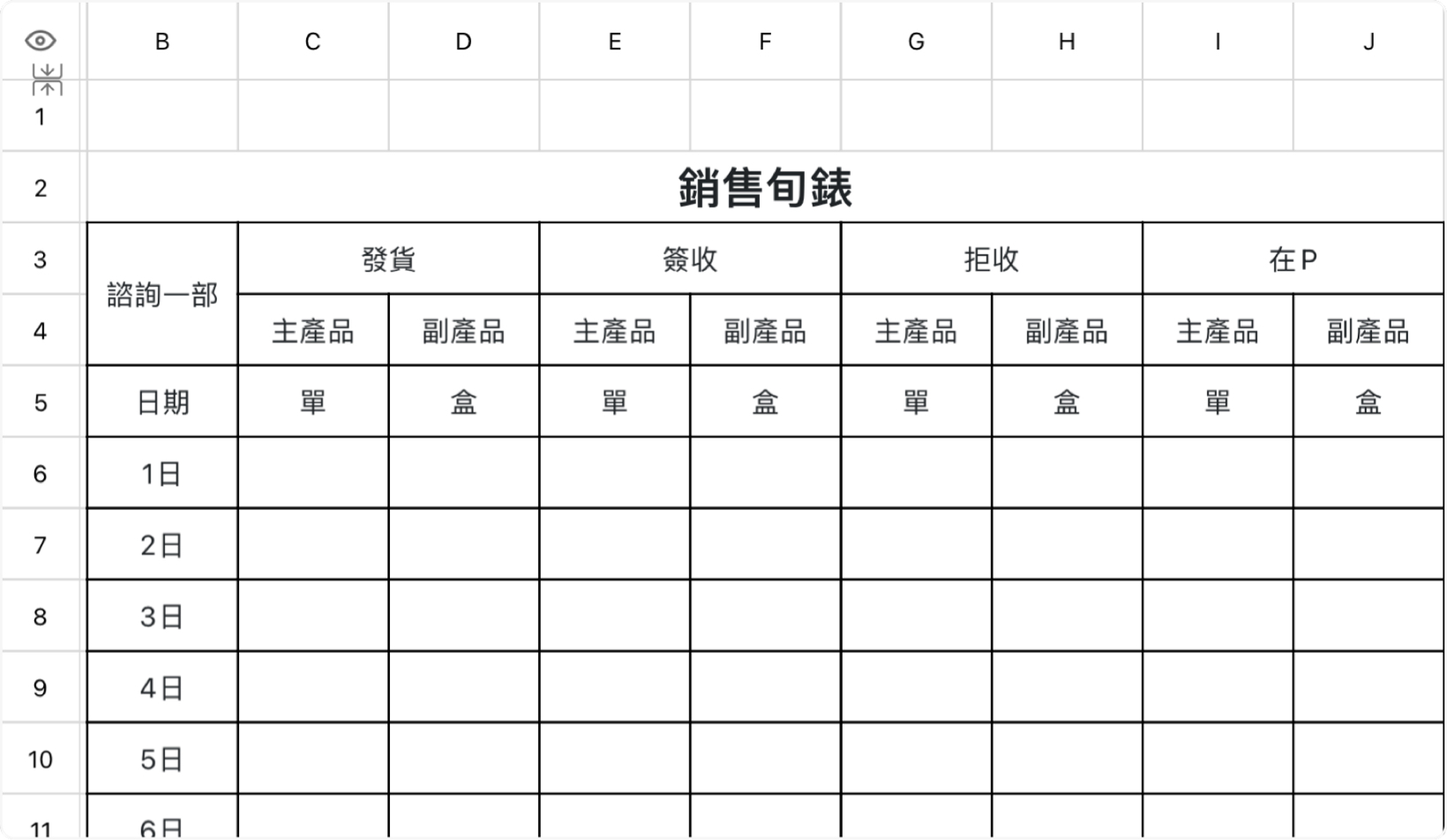 销售旬表