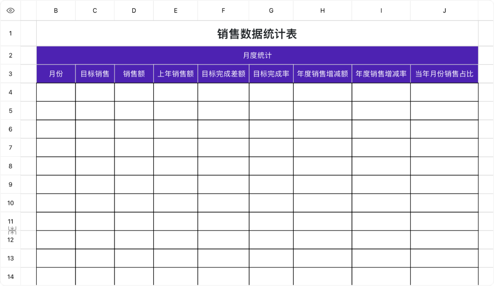 销售数据统计表