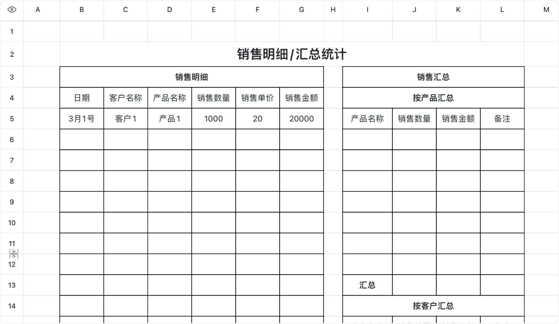 销售明细/汇总统计