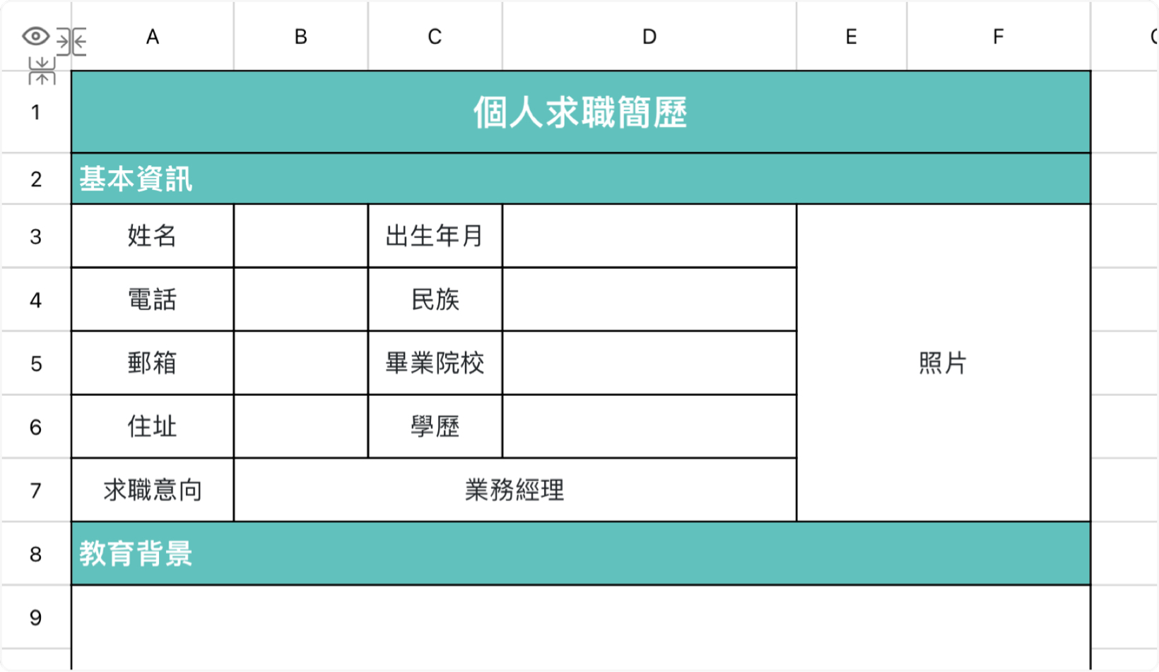 青色個人簡歷