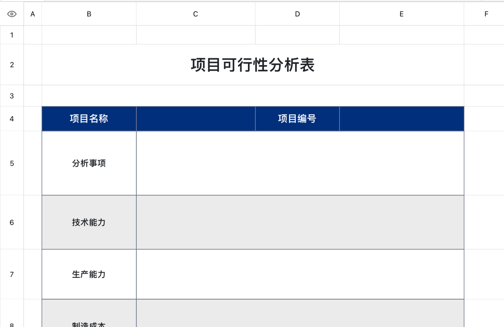 项目可行性分析表