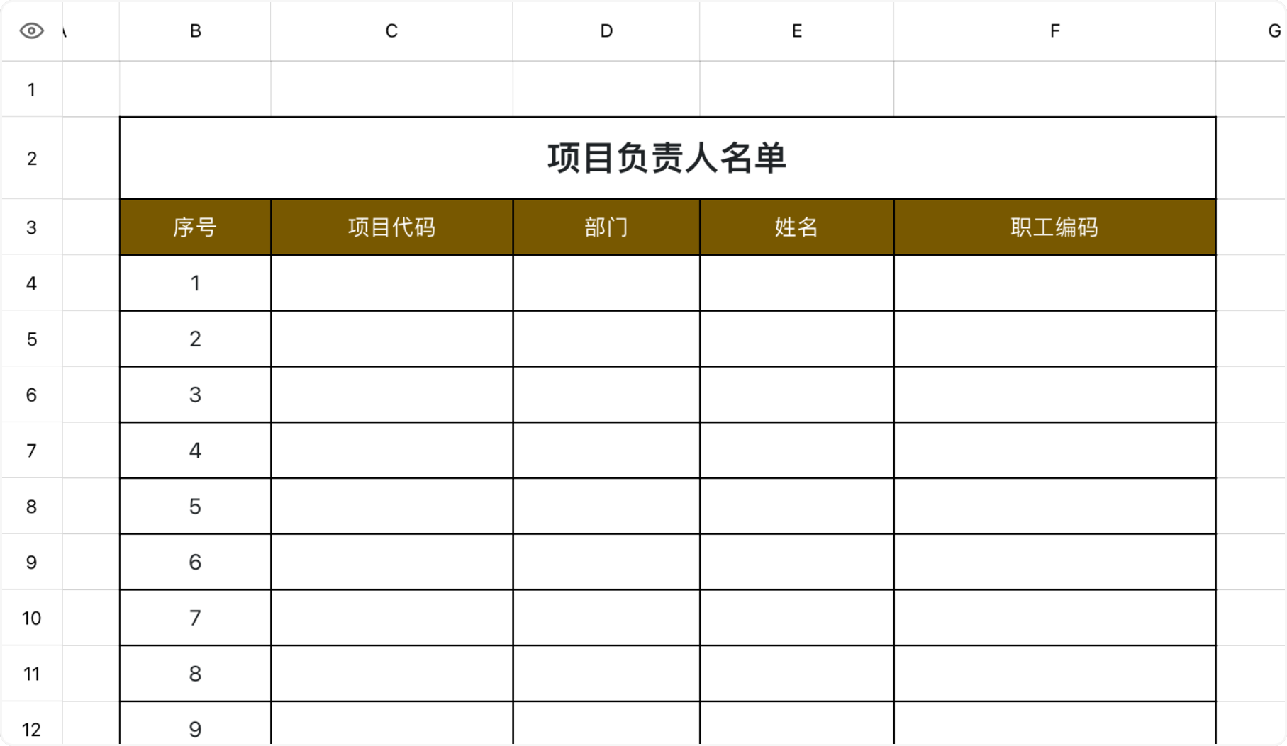 项目负责人名单
